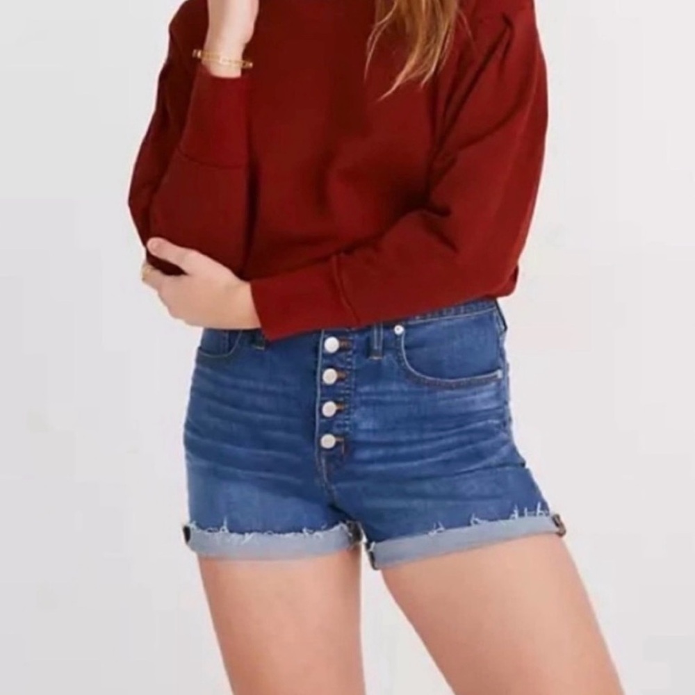 Madewell High-Rise Button-Front Denim Shorts